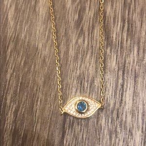 Evil eye gold plated necklace